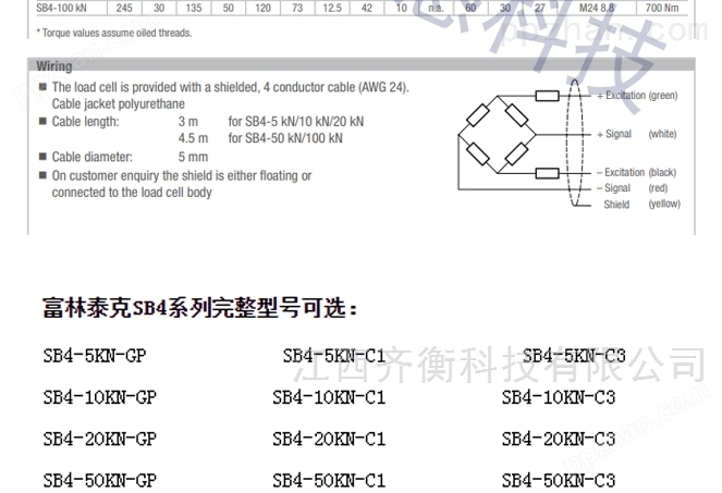 富林泰克不锈钢称重传感器SB4-5099Kg-C3